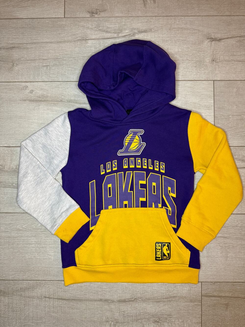 Los Angeles Lakers NBA Youth Colorblock Pullover Hoodie Sweatshirt Small S (8)